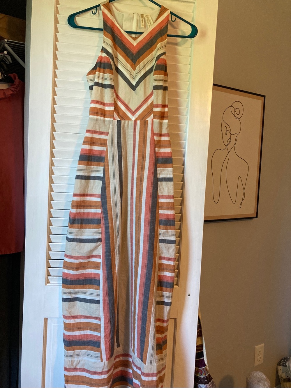 Japna Striped Halter Maxi Dress  with cut out back